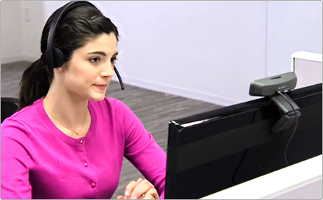 Women using a Logitech Headsets Women using a Logitech Headsets